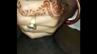 Indian Desi newly merried horny wife sucking huge cock