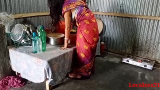 Red Saree Cute Desi Boudi having hot sex with her new boy friend