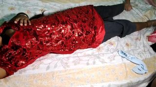 Xxx bhabhi ass fuking with her lover with red dress on